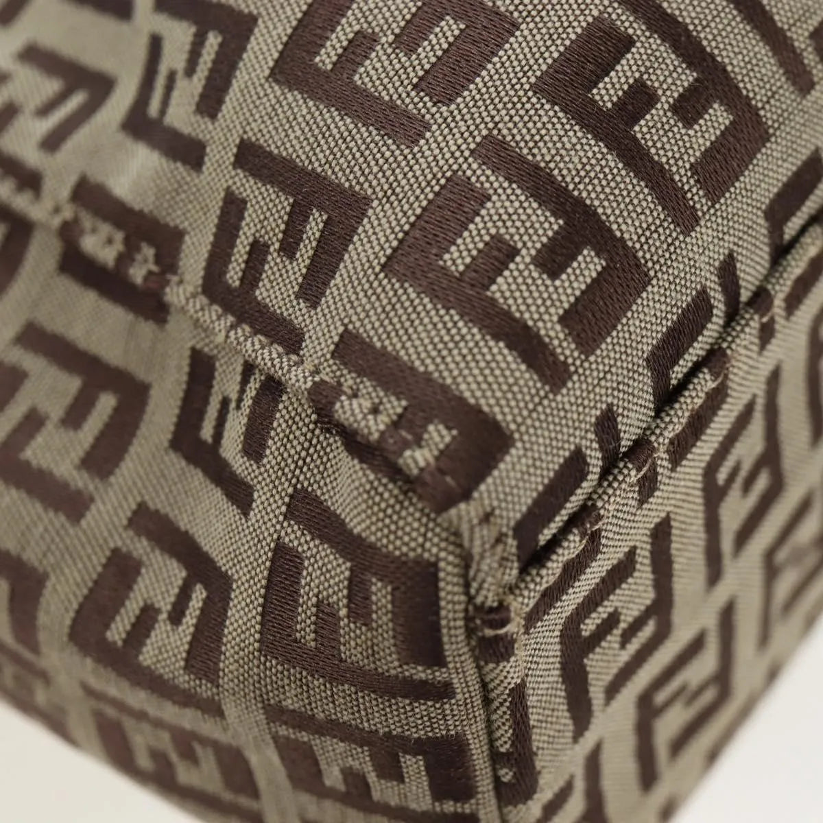Fendi Vintage Shopping Tote Zucchino Canvas, Beige, Canvas, Shoulder Bag
