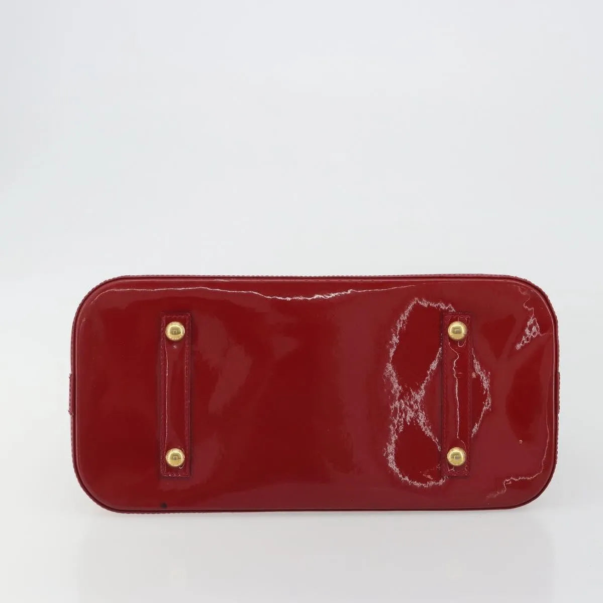 Louis Vuitton Alma Monogram Vernis, Red, Patent Leather, Handbag