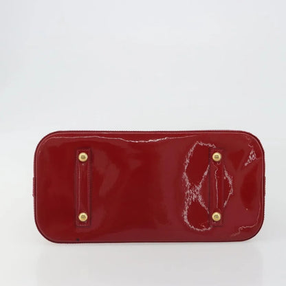 Louis Vuitton Alma Monogram Vernis, Red, Patent Leather, Handbag