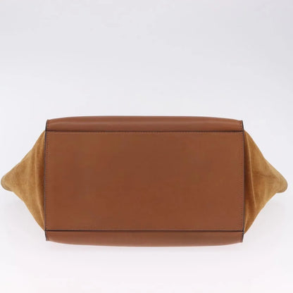 Celine Trapeze Leather, Brown, Leather, Handbag