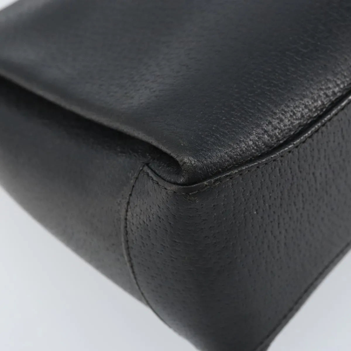 Gucci Vintage Convertible Bamboo Box Leather, Black, Leather, Handbag