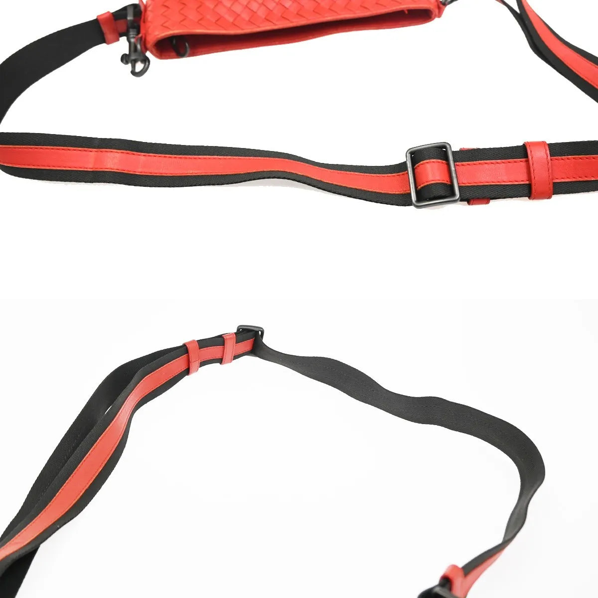 Bottega Veneta Flat Messenger Intrecciato Nappa, Red, Leather, Shoulder Bag