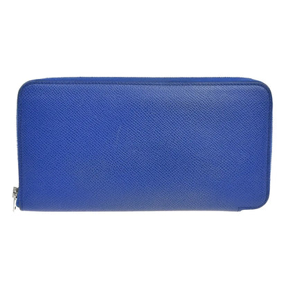 Hermes Azap Zip Around Silk'in Epsom, Blue, Leather, Wallet