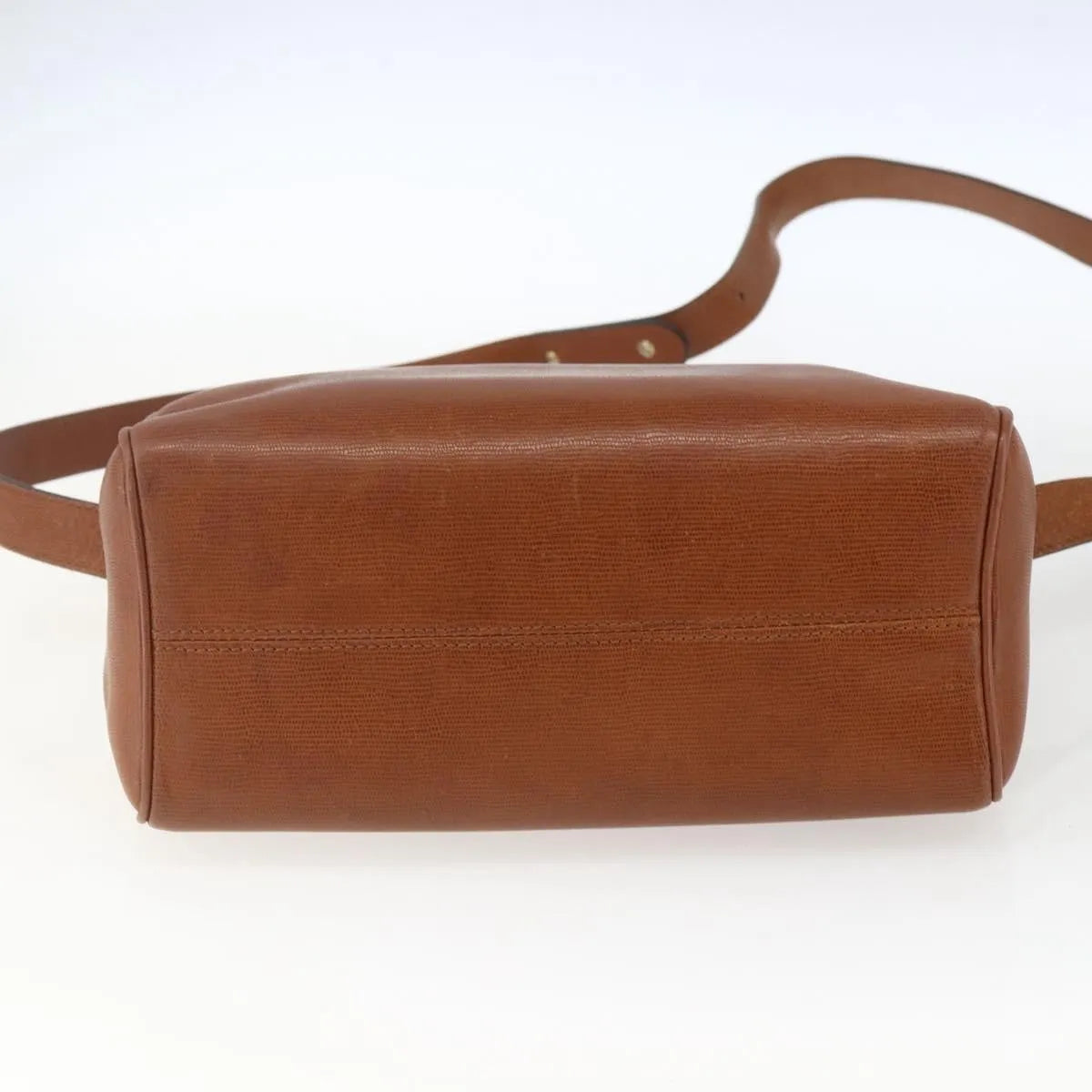 Celine Vintage Circle Logo Leather, Brown, Leather, Shoulder Bag
