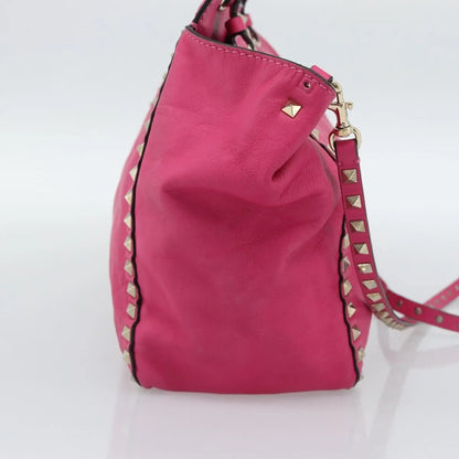 Valentino Garavani Rockstud Tote Textured Leather, Pink, Leather, Tote Bag