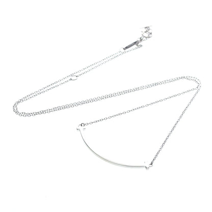 Tiffany & Co. T Smile Pendant 18K White Gold, Silver, White Gold, Necklace