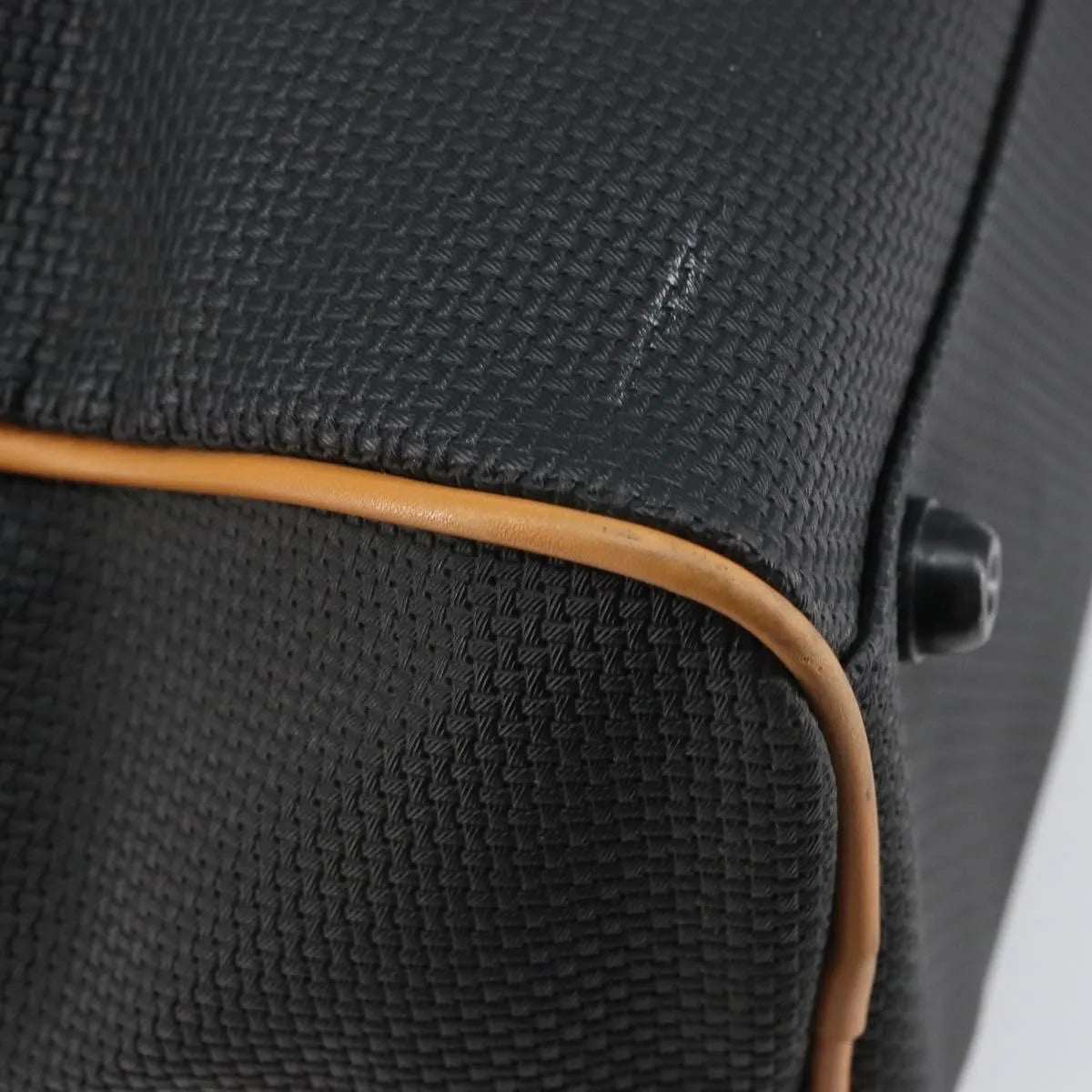 Saint Laurent Vintage Boston PVC Leather, Black, Canvas, Travel Bag