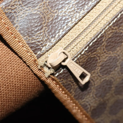 Celine Vintage Macadam Boston Canvas and Leather, Brown, PVC, Handbag