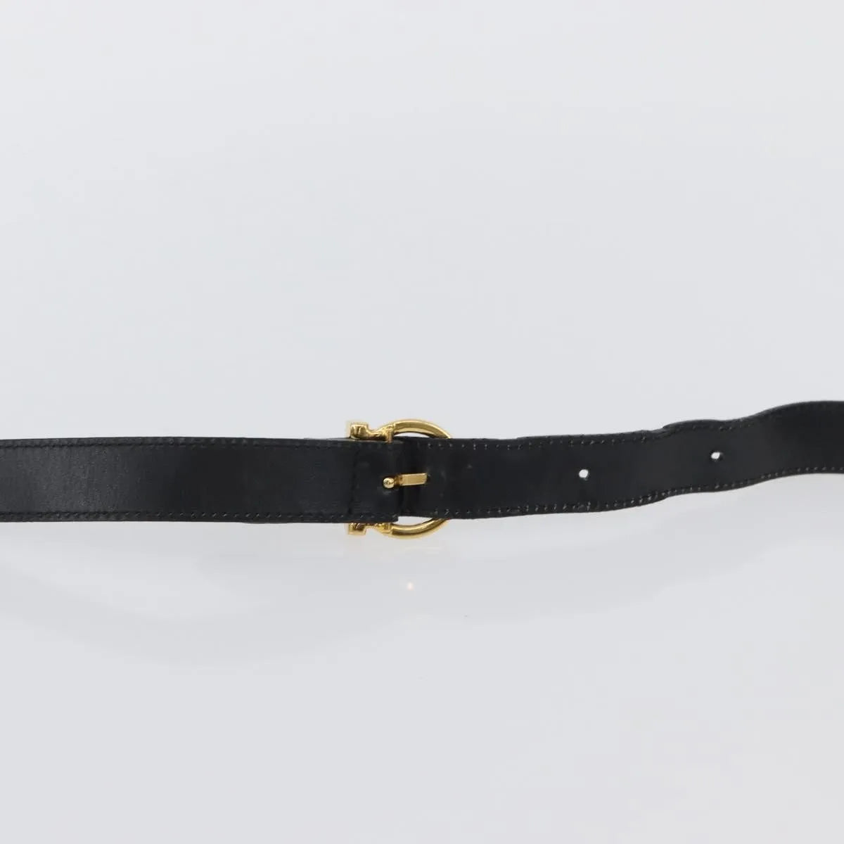 Salvatore Ferragamo Gancini Flap Leather, Black, Leather, Shoulder Bag