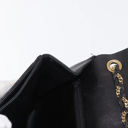 Bally Vintage Chain Quilted Leather, Black, Leather, Shoulder Bag