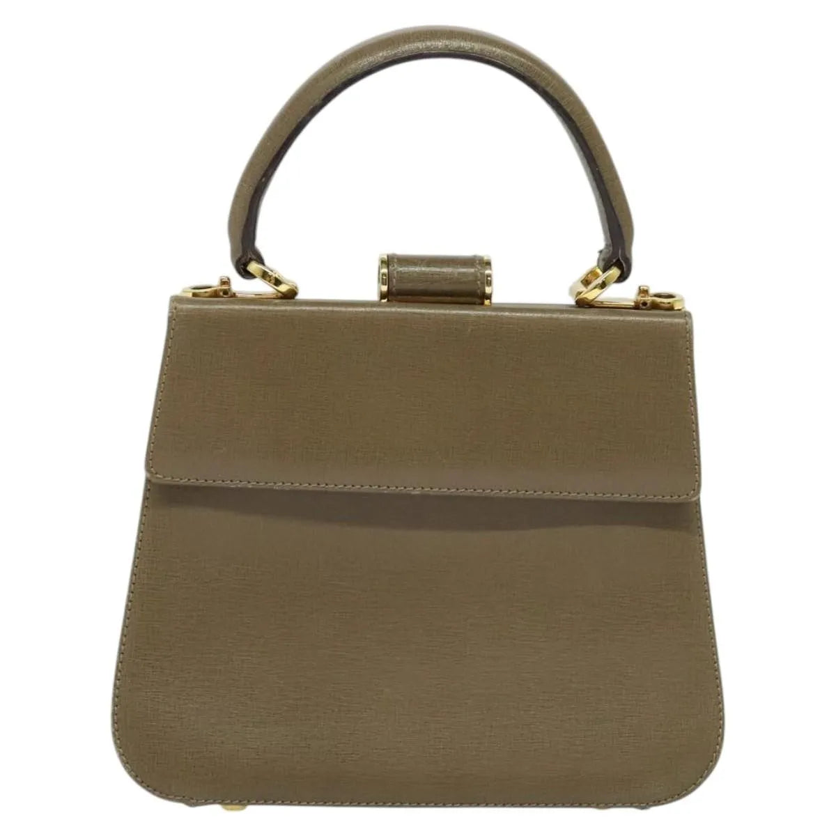 Salvatore Ferragamo Gancini Leather, Brown, Leather, Handbag
