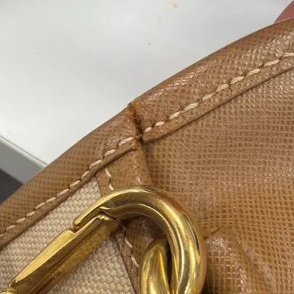 Prada Convertible Tote Canvas and Saffiano Leather, Beige, Canvas, Tote Bag