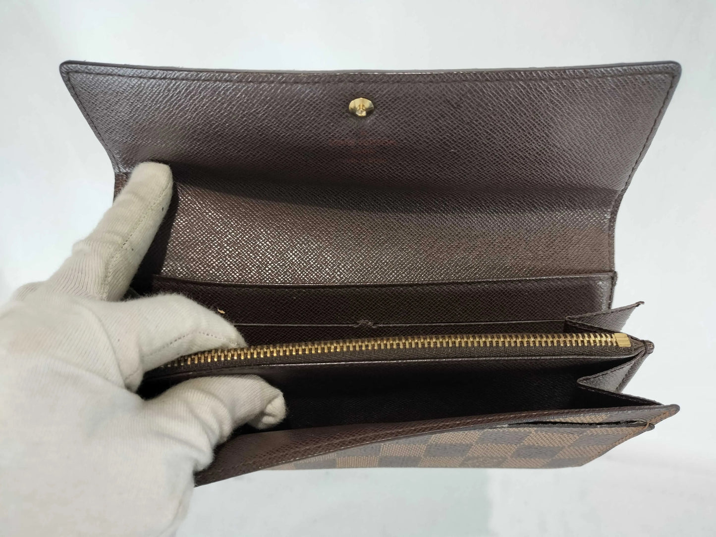 Louis Vuitton Portefeuille Sarah Damier, Brown, Canvas, Wallet