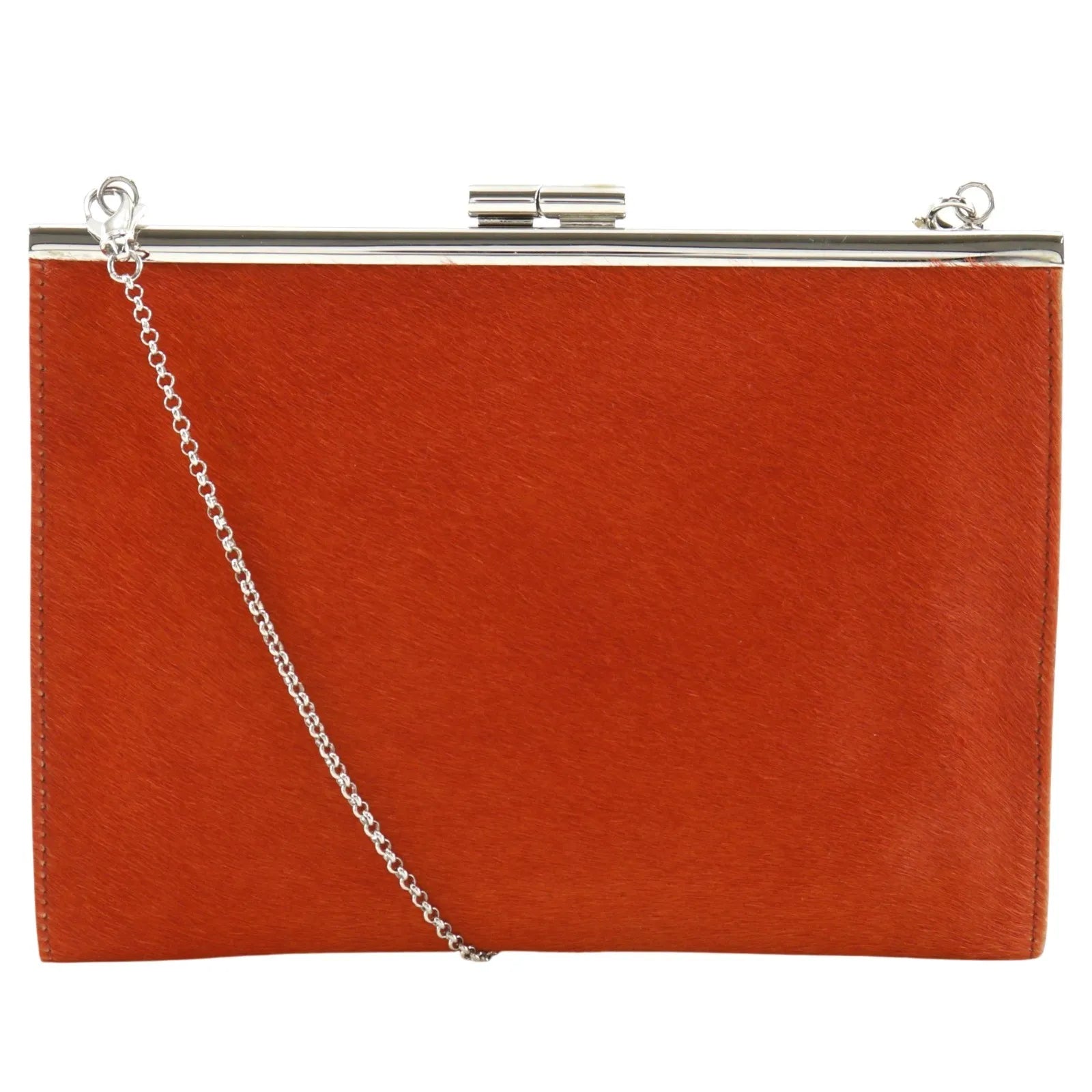 Bvlgari Chain Leather, Red, Leather, Shoulder Bag