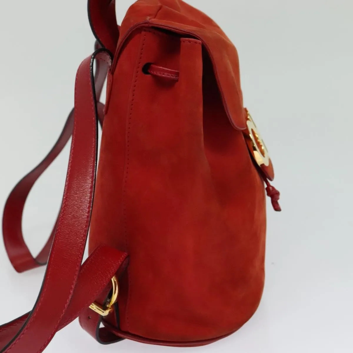 Salvatore Ferragamo Gancini Suede, Red, Suede, Backpack