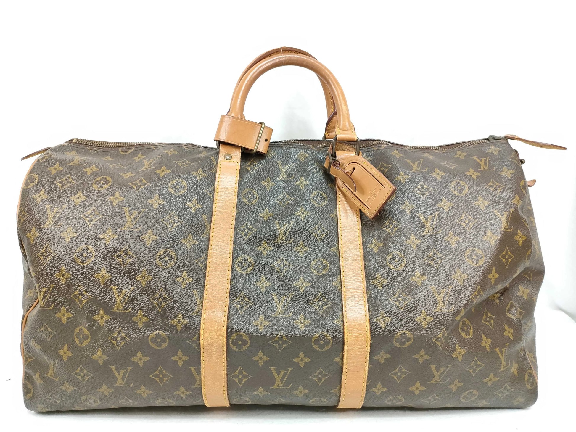 Louis Vuitton Keepall Monogram Canvas, Beige, Canvas, Travel Bag