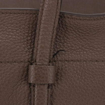 Salvatore Ferragamo Amy Tote Pebbled Leather, Beige, Leather, Tote Bag