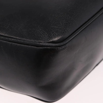 Celine Vintage Circle Logo Leather, Black, Leather, Shoulder Bag