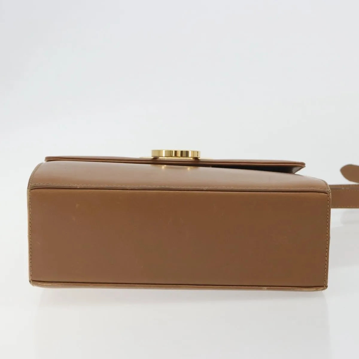 Salvatore Ferragamo Gancini Leather, Brown, Leather, Shoulder Bag