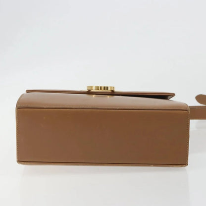 Salvatore Ferragamo Gancini Leather, Brown, Leather, Shoulder Bag
