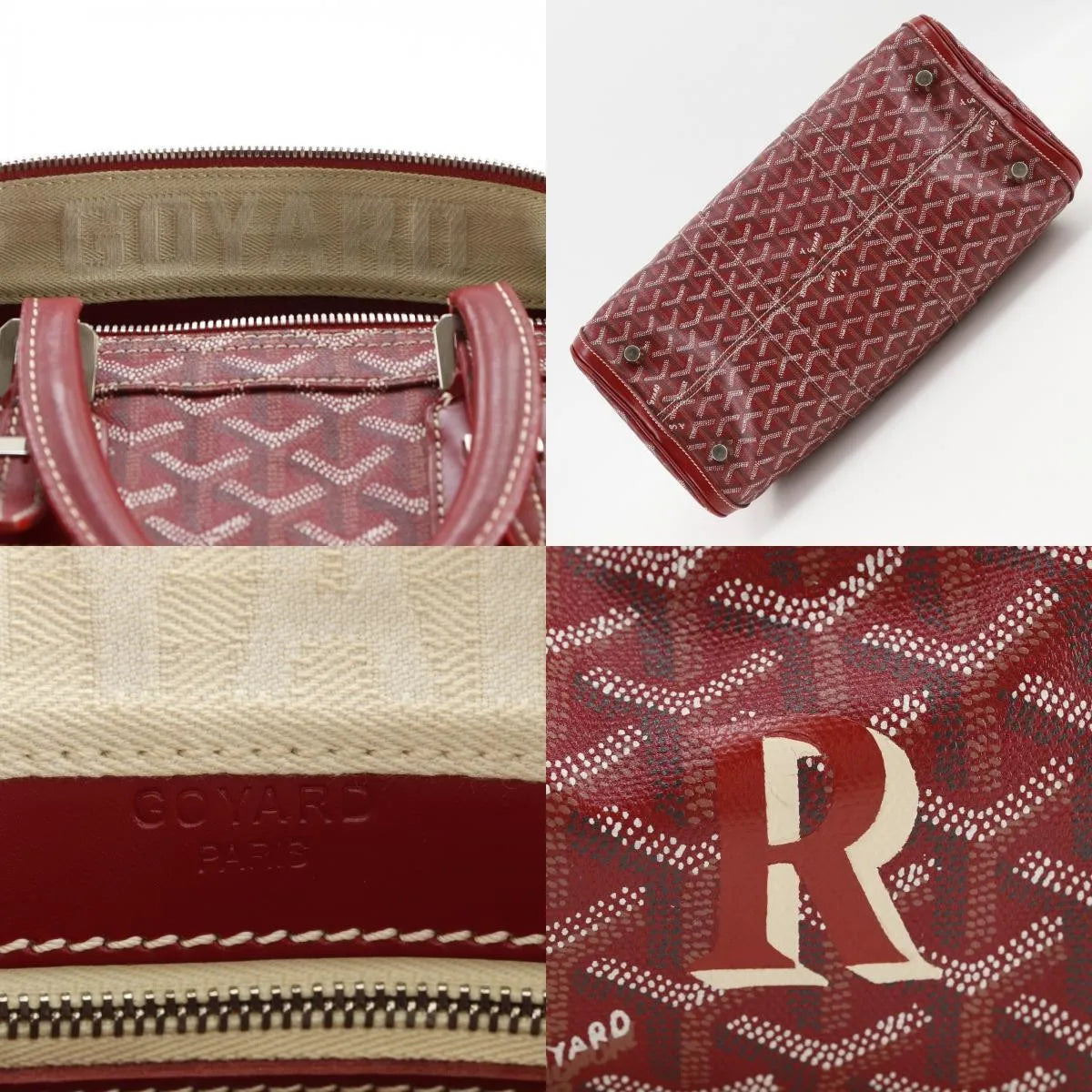 Goyard Boston Coated Canvas, Red, PVC, Handbag