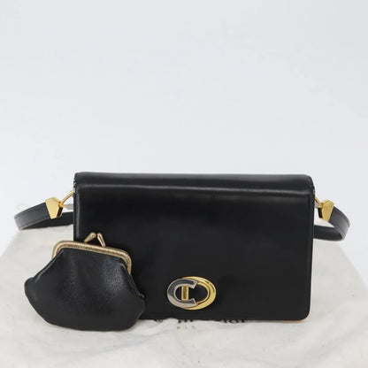 Christian Dior CD Shoulder bag Leather, Black, Calfskin, Shoulder Bag