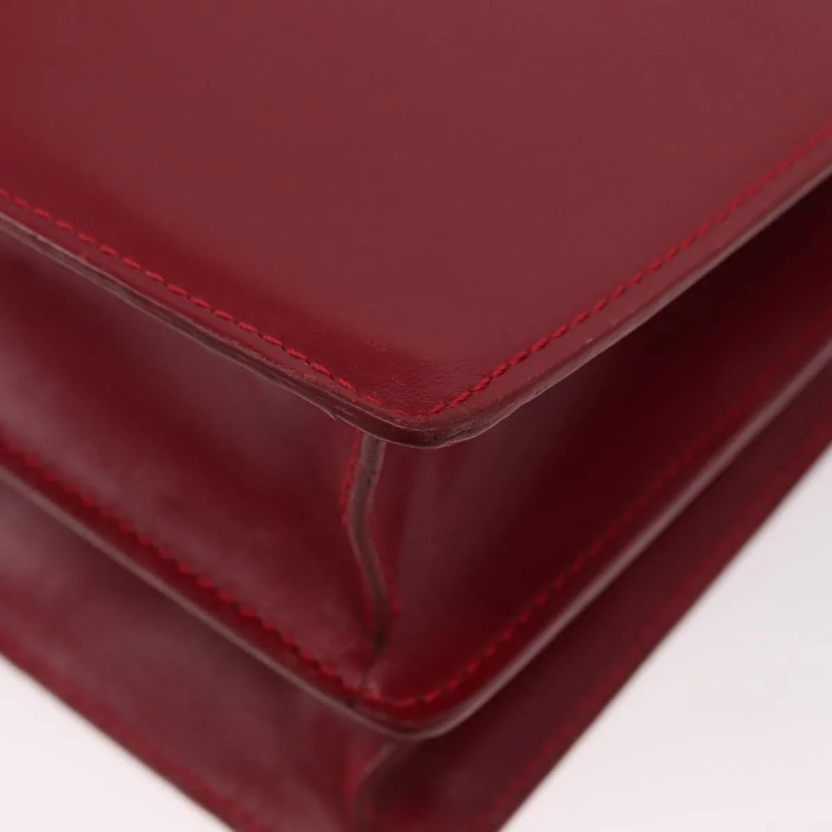 Bvlgari Top Handle Leather, Red, Leather, Handbag