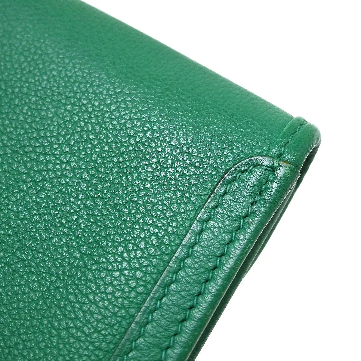 Hermes Jige Elan Clutch Epsom, Green, Leather, Clutch