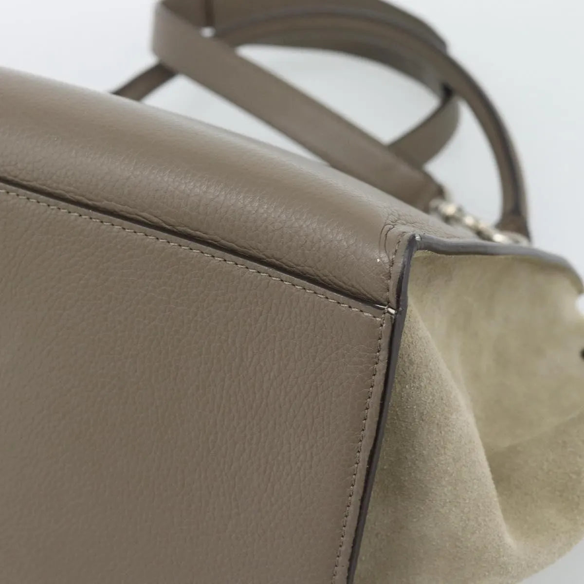 Celine Trapeze Leather with Suede, Gray, Leather, Handbag