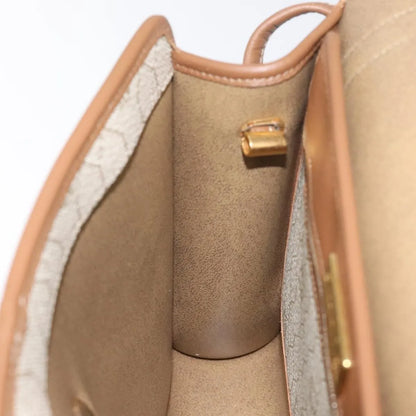 Christian Dior Vintage Honeycomb Flap Canvas and Leather, Beige, PVC, Shoulder Bag