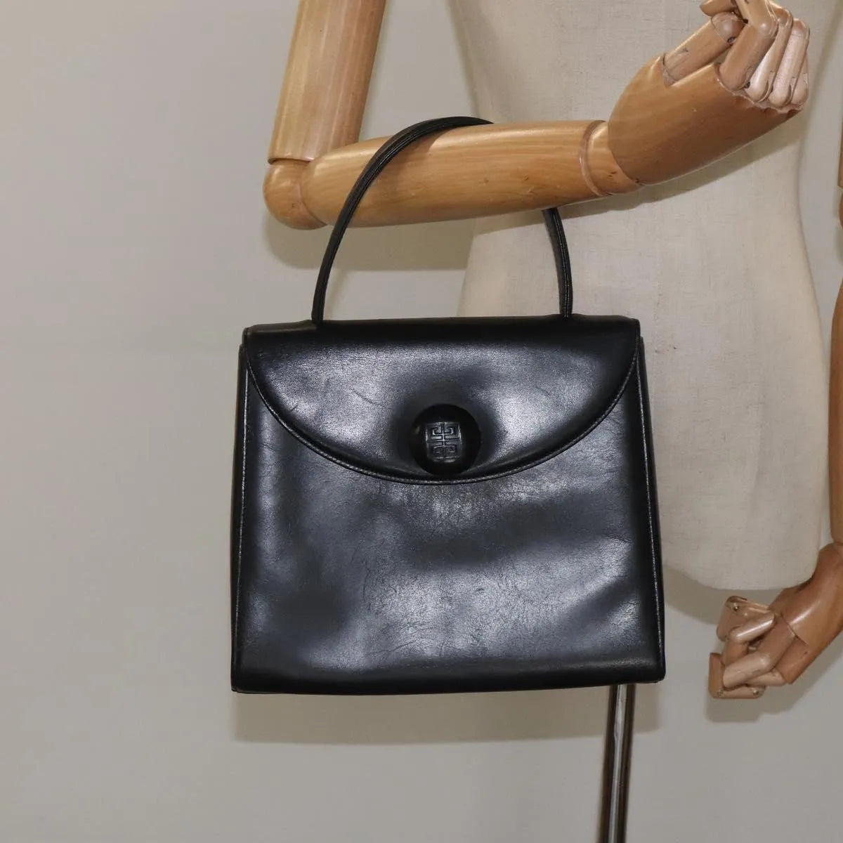 Givenchy Vintage Leather, Black, Leather, Handbag