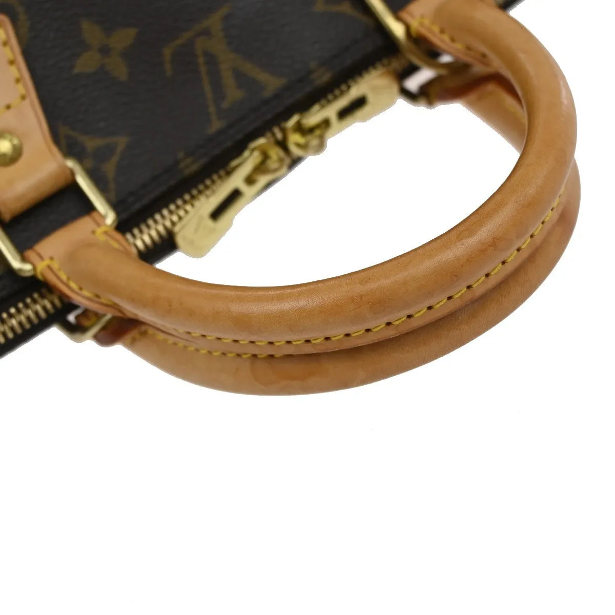 Louis Vuitton Alma Monogram Canvas, Brown, Leather, Handbag