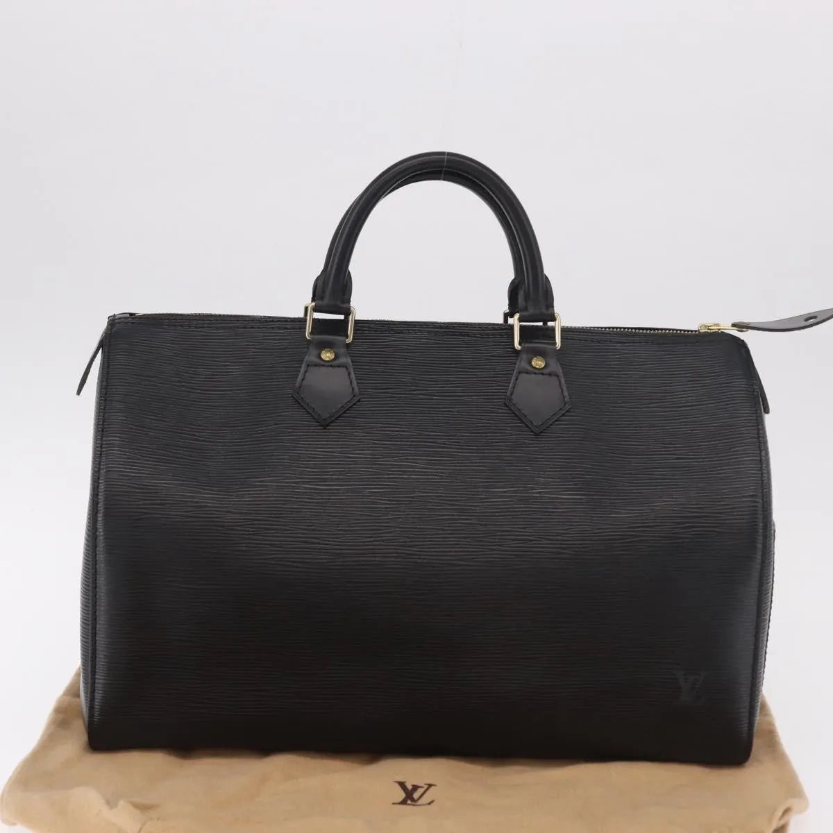 Louis Vuitton Speedy Epi Leather, Black, Leather, Handbag