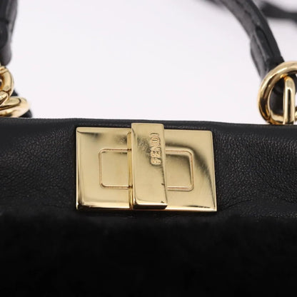 Fendi Peekaboo Fur, Black, Fur, Handbag