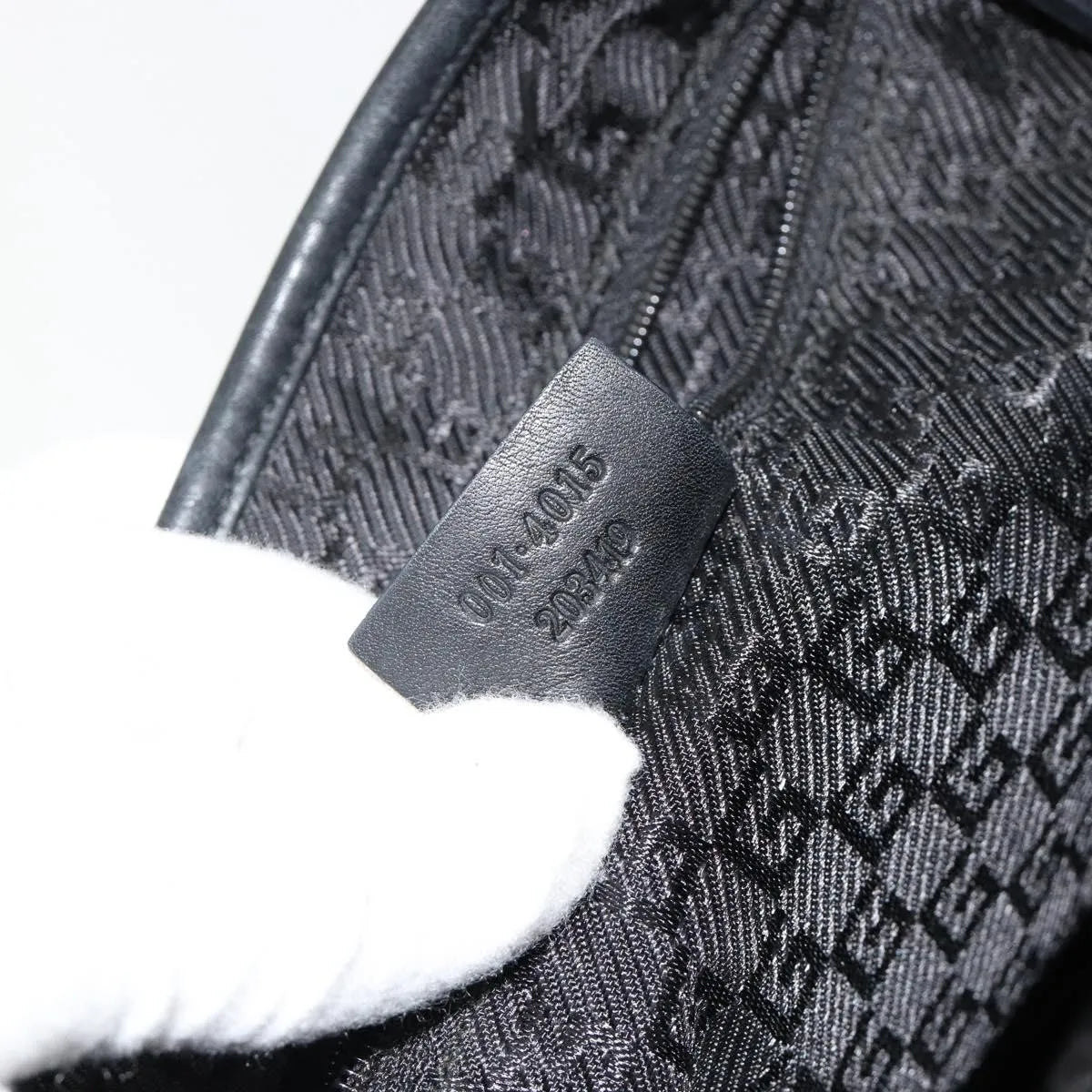 Gucci Vintage Jackie Shoulder Canvas and Leather, Black, Leather, Handbag