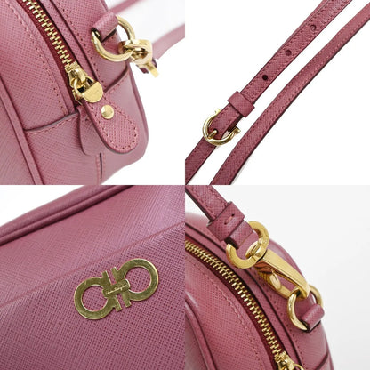 Salvatore Ferragamo Gancini Leather, Pink, Leather, Shoulder Bag
