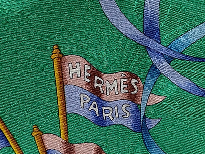 Hermes Carré 90 Silk multicolor, Green, Silk, Scarf