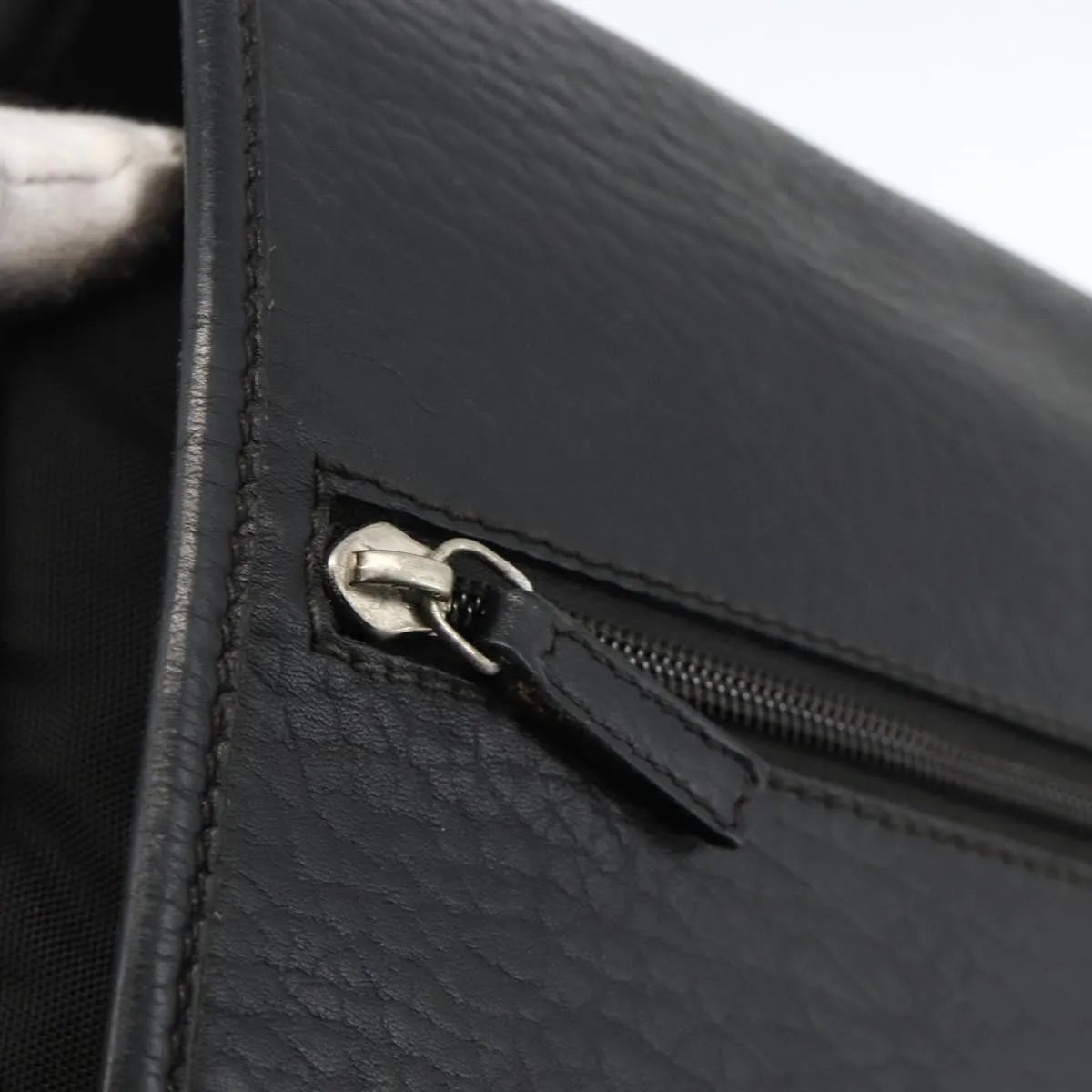 Salvatore Ferragamo Vintage Leather, Black, Nylon, Shoulder Bag