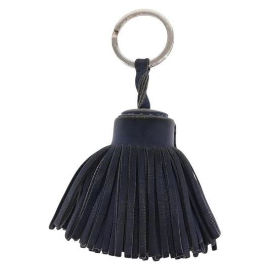 Hermes Carmen Keychain Leather, Navy, Leather, Charm