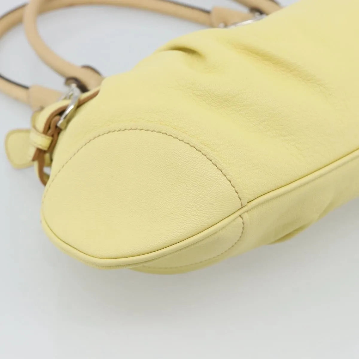 Salvatore Ferragamo Gancini Leather, Yellow, Leather, Handbag