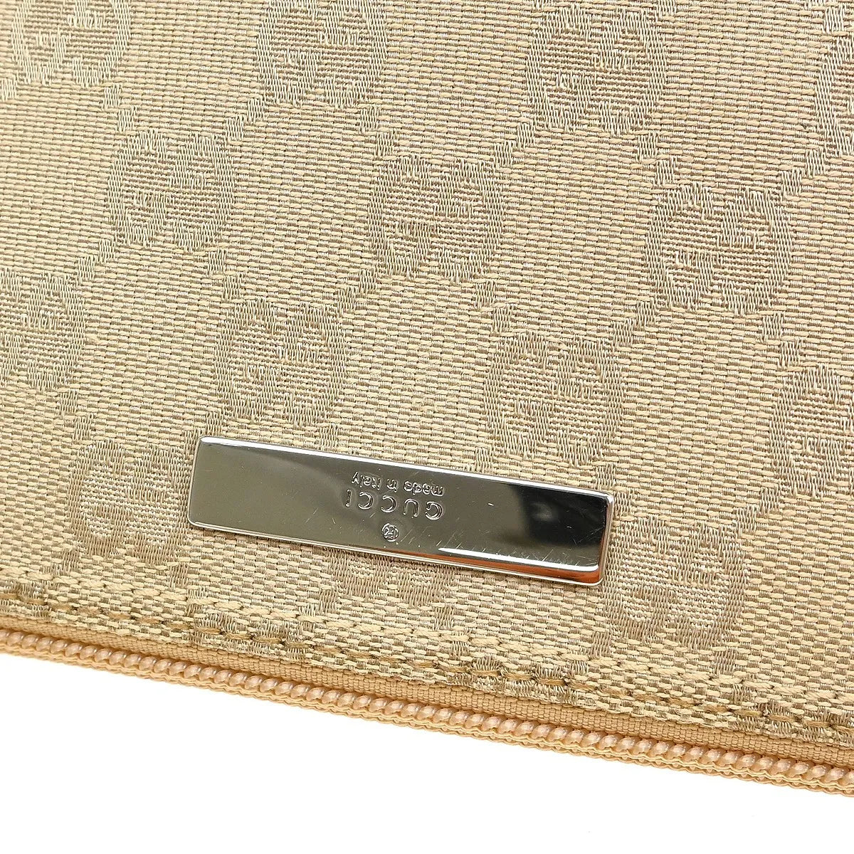 Gucci Web Boat Pochette GG Canvas, Beige, Canvas, Handbag