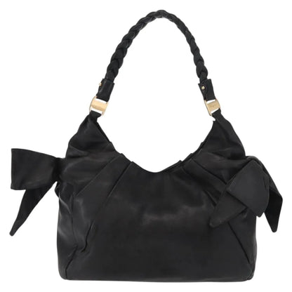 Salvatore Ferragamo Vintage Leather, Black, Leather, Tote Bag