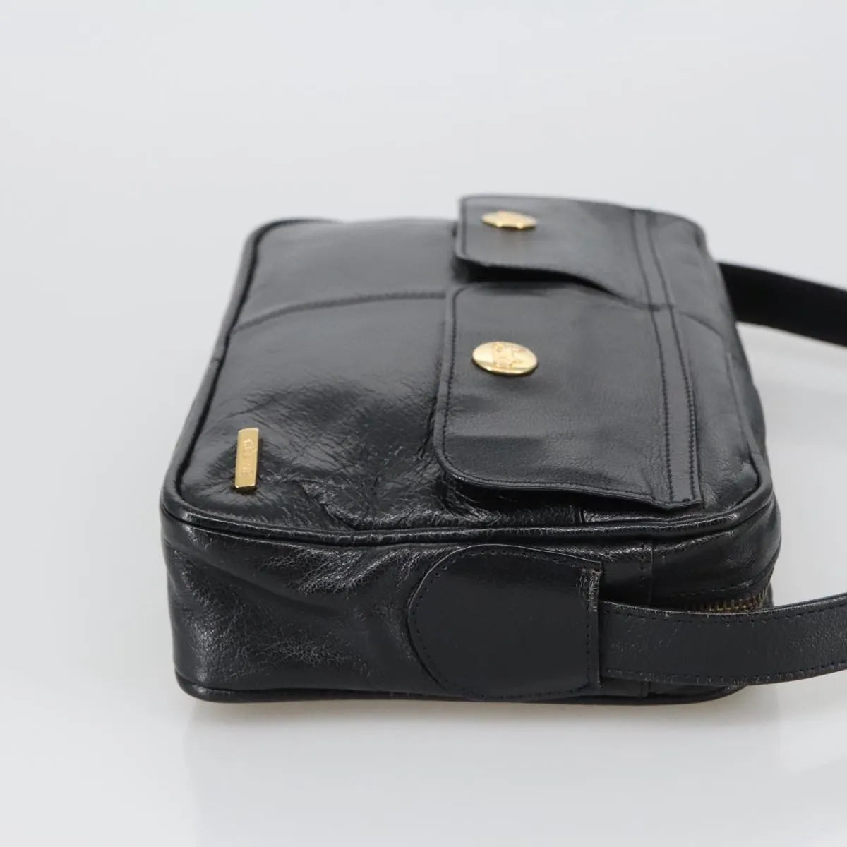 Celine Vintage Leather, Black, Leather, Shoulder Bag