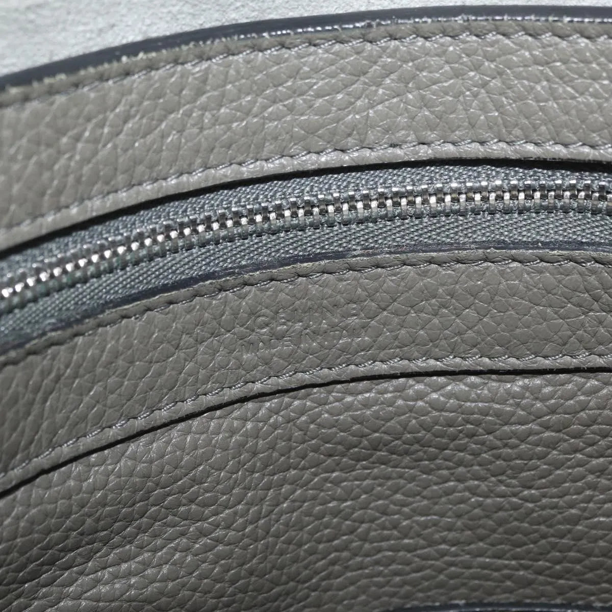 Celine Phantom Cabas Tote Leather, Gray, Leather, Tote Bag