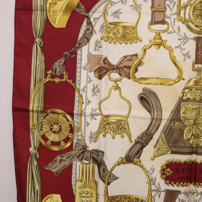 Hermes Carré 90 Silk multicolor, Burgundy, Silk, Scarf