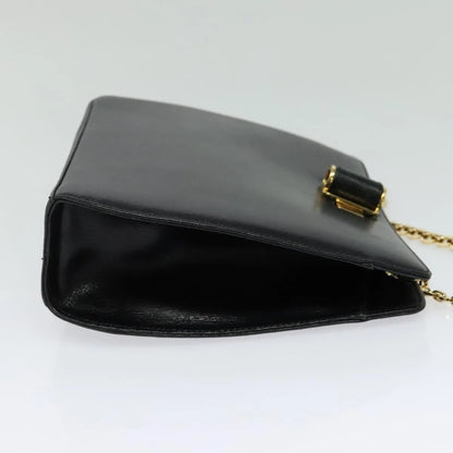 Salvatore Ferragamo Shoulder Leather, Black, Leather, Shoulder Bag