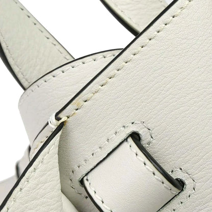 Loewe Hammock Leather, White, Leather, Handbag
