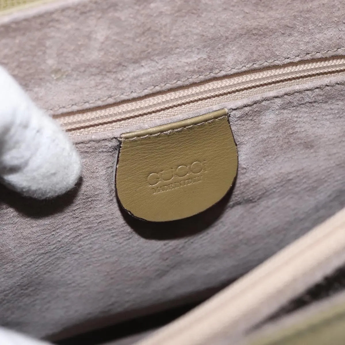 Gucci Vintage Leather, Green, Leather, Handbag