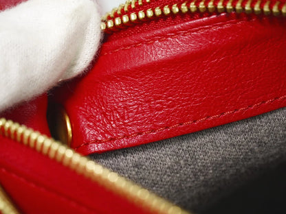 Celine Trio Leather, Red, Leather, Shoulder Bag