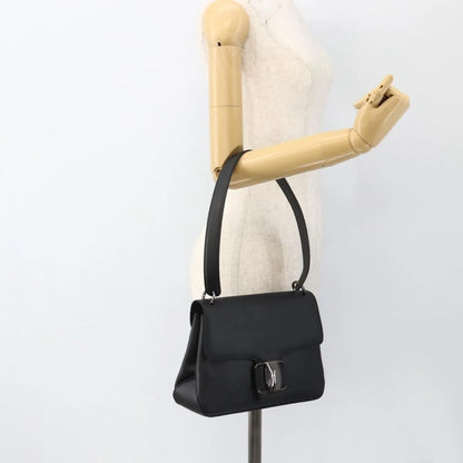 Salvatore Ferragamo Vala Canvas, Black, Canvas, Shoulder Bag